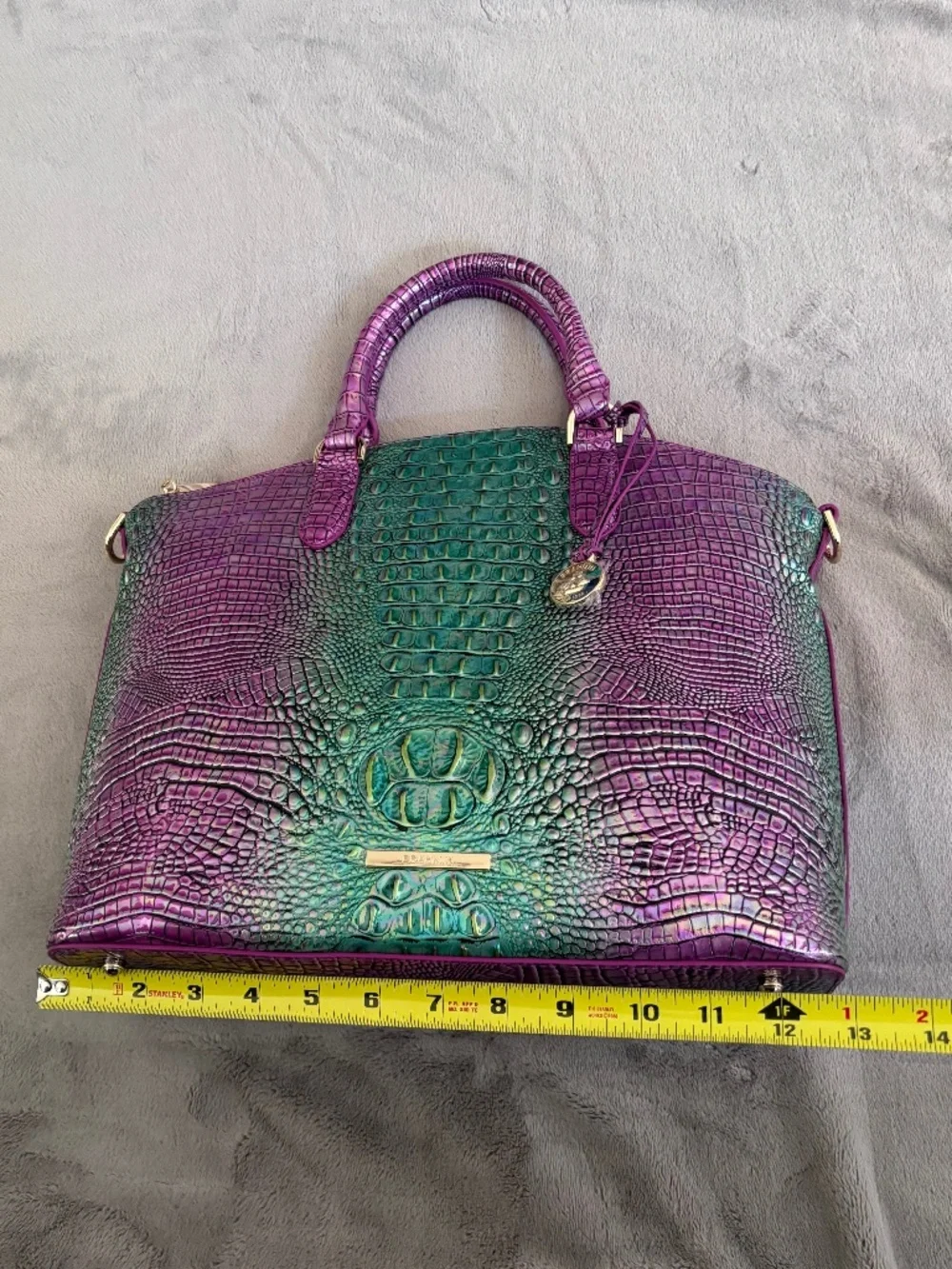 BRAHMIN Large Duxbury Hyacinth Ombre Mini Melbourne Leather Satchel Bag Purse - Picture 12 of 16